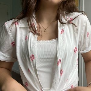 cute button up short sleeve blouse
